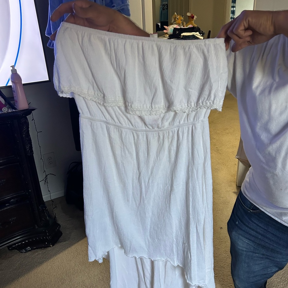 White Off-Shoulder Dress - Picture 1 of 8